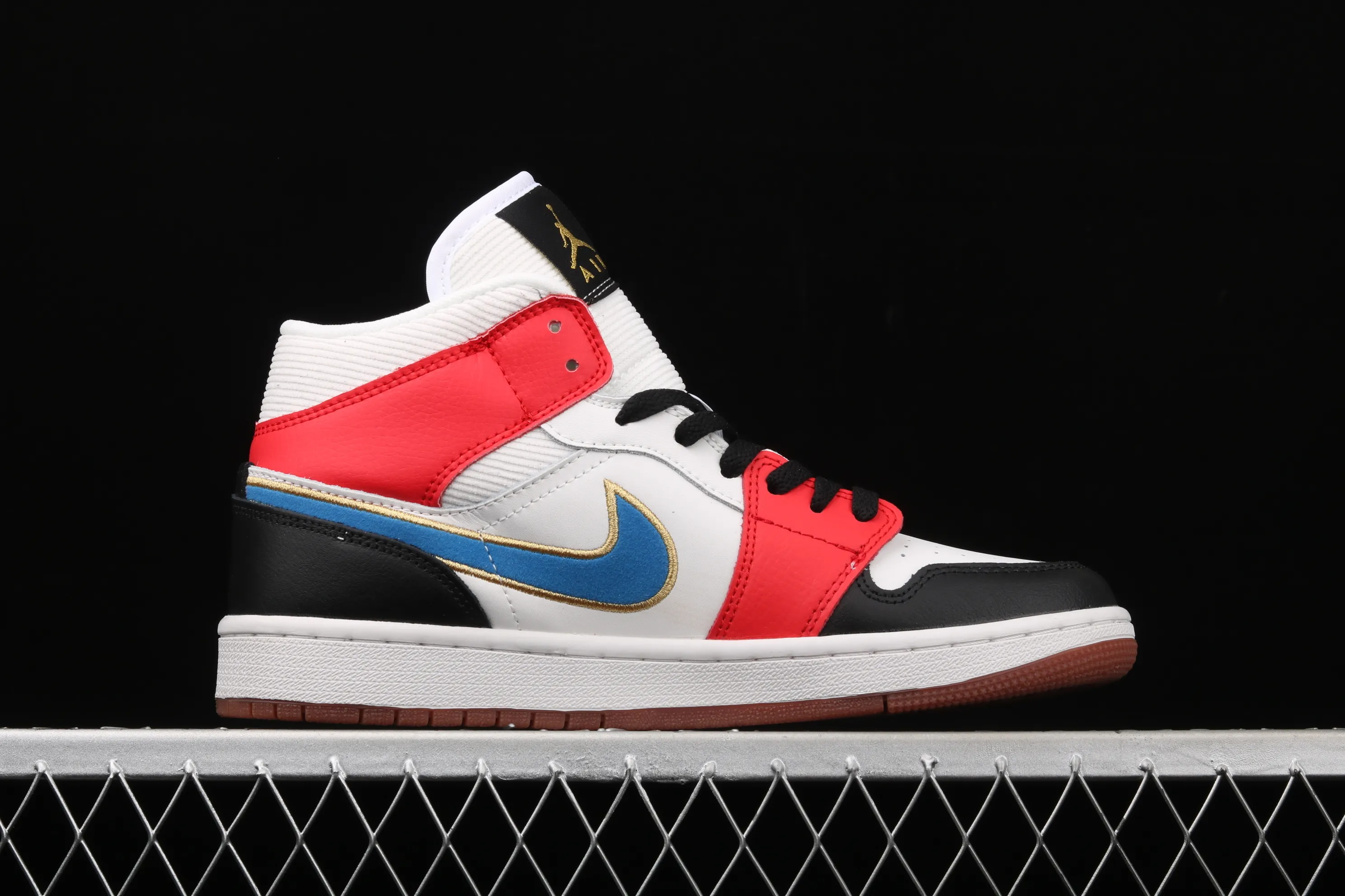 All categories Air Jordan Jordan series basketball shoes Air Jordan 1 Mid Air Jordan 1 Mid AJ1 Joe 1 colorful stitching metal flying wings DC1426-100